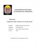 Resumen “Cognición social: Pensar en el mundo social”