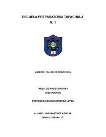TAREA DE REDACCION CUESTIONARIO. Página 1