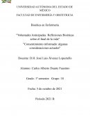 Bioética en Enfermería "Voluntades Anticipadas: Reflexiones Bioéticas sobre el final de la vida"