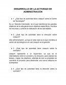 DESARROLLO DE LA ACTIVIDAD DE ADMINISTRACIÓN