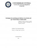 Estrategias de marketing para fidelizar a los clientes del spa "Puerto Natura" Gestión 2021