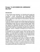 Ensayo “8 LECCIONES DE LIDERAZGO MILITAR”
