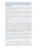 OBLIGACIÓN DE RECONOCER LOS GASTOS DE DEVOLUCIÓN COMO DEUDA DELA EMPRESA EN CONCURSO