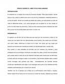 ENSAYO SOBRE EL LIBRO ETICA PARA AMADOR