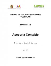 IMPUESTOS III Asesoría Contable. Página 1