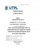 EJERCICIO SOBRE LA ADMINISTRACIÓN DEL CAPITAL DE TRABAJO