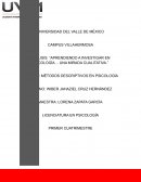 ANÁLISIS: “APRENDIENDO A INVESTIGAR EN PSICOLOGÍA... UNA MIRADA CUALITATIVA.”