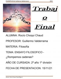 ENSAYO FILOSOFICO - ¿Rompemos cadenas?. Página 1