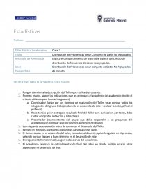 Distribución de Frecuencias de un Conjunto de Datos No Agrupados. Página 1