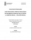 Peritaje psicológico a una menor de edad victima de violación sexual