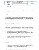 Trabajo. Los centros educativos como organizaciones complejas y multidimensionales