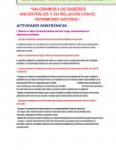 VALORAMOS LOS SABERES ANCESTRALES Y SU RELACIÓN CON EL PATRIMONIO NATURAL