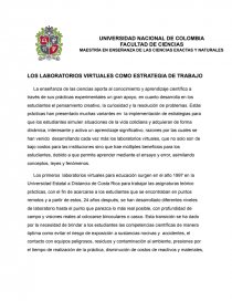 LOS LABORATORIOS VIRTUALES COMO ESTRATEGIA DE TRABAJO. Página 1