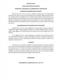 REFLEXIÓN DOCENTE. Página 1