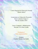 Nota Argumentativa Lenguaje y Alfabetización