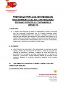 PROTOCOLO PARA LAS ACTIVIDADES DE MANTENIMIENTO DEL SECTOR PESQUERO PERUANO FRENTE AL CORONAVIRUS (COVID-19)