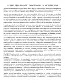VALORES, PROPIEDADES Y PRINCIPIOS EN LA ARQUITECTURA