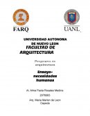 Programa en arquitectura Ensayo- necesidades humanas