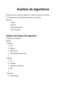 Analisis del tiempo del algoritmo