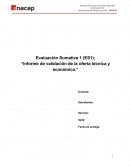 Informe de validación de la oferta técnica y económica