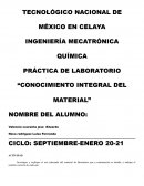 PRÁCTICA DE LABORATORIO “CONOCIMIENTO INTEGRAL DEL MATERIAL”