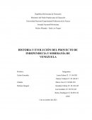 HISTORIA Y EVOLUCIÓN DEL PROYECTO DE INDEPENDECIA Y SOBERANÍA DE VENEZUELA