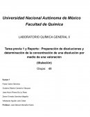 Preparación de disoluciones y determinación de la concentración de una disolución por medio de una valoración