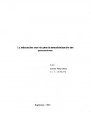 La Educación una vía para la descolonizacion del Pensamiento