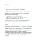 Humanización como finalidad pedagógica