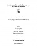 Calidad y Seguridad de la atención de Enfermería