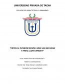 “CRÍTICA E INTERPRETACIÓN: MIES VAN DER ROHE Y FRANL LLOYD WRIGHT”