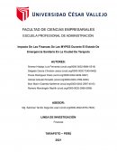 Impacto De Las Finanzas De Las MYPES Durante El Estado De Emergencia Sanitaria En La Ciudad De Tarapoto