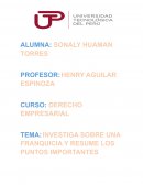 INVESTIGA SOBRE UNA FRANQUICIA Y RESUME LOS PUNTOS IMPORTANTES