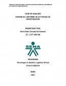 GESTION LOGISTICA SENA: FASE DE ANALISIS EVIDENCIA 4 INFORME DE ACTIVIDAD DE INVESTIGACION