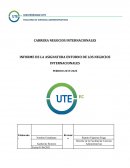 INFORME DE LA ASIGNATURA ENTORNO DE LOS NEGOCIOS INTERNACIONALES