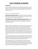 Plan personal de mejora