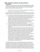 Mercados, beneficios, mercados perfectos e imperfectos