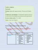 El desarrollo organizacional en la solución de los problemas que presenta una organización