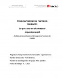 La persona en el contexto organizacional