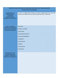 FORMATO PARA ENTREGA DE EJERCICIOS PRÁCTICOS DE PROGRAMACIÓN. Página 1