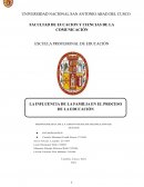 LA INFLUENCIA DE LA FAMILIA EN EL PROCESO DE LA EDUCACIÓN
