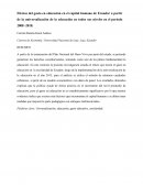 Efectos del gasto en educación en el capital humano de Ecuador a partir de la universalización de la educación en todos sus niveles en el periodo 2008 -2018.