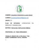 ENSAYO DE LA PELICULA TED BUNDY DURMIENDO CON EL ASESINO