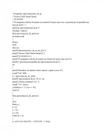 Aproximacion de pi en c. Página 1