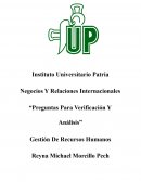 Preguntas para verificacion y analisis (RRHH)