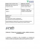 Planes de cronograma, costos, calidad, recursos y comunicaciones