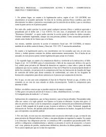 PRACTICA PROCESAL – LEGITIMACION ACTIVA Y PASIVA – COMPETENCIA OBJETIVA Y TERRITORIAL. Página 1