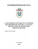 LA SEGURIDAD SANITARIA EN LAS FERIAS DEL DISTRITO DE ALTO DE LA ALIANZA