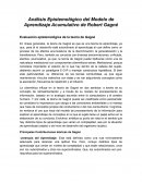 Análisis Epistemológico del Modelo de Aprendizaje Acumulativo de Robert Gagné