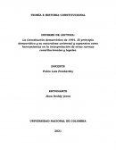 La Constitución democrática de 1991. El principio democrático y su naturaleza universal y expansiva como herramientas en la interpretación de otras normas constitucionales y legales.